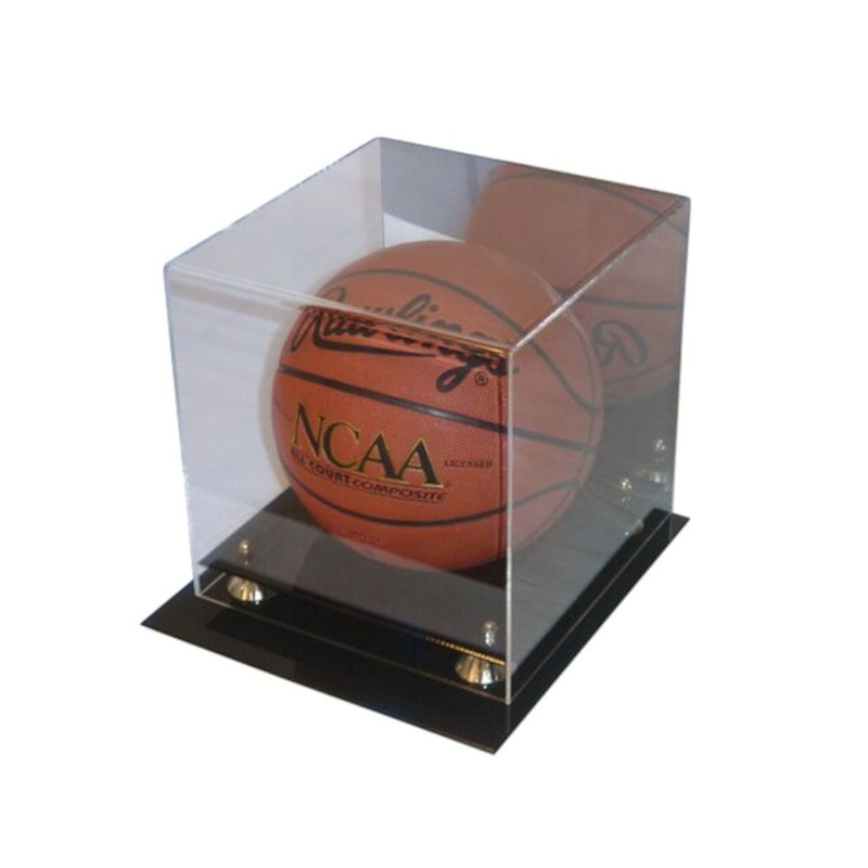 Deluxe UV Protected Full Size Basketball Display Case Holder with Mirror Back