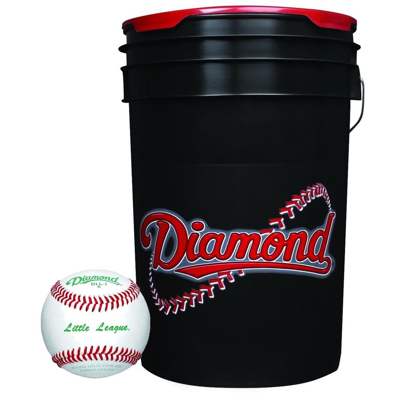 Diamond 6-Gallon Ball Bucket with 30 DLL-1 Little League Baseballs