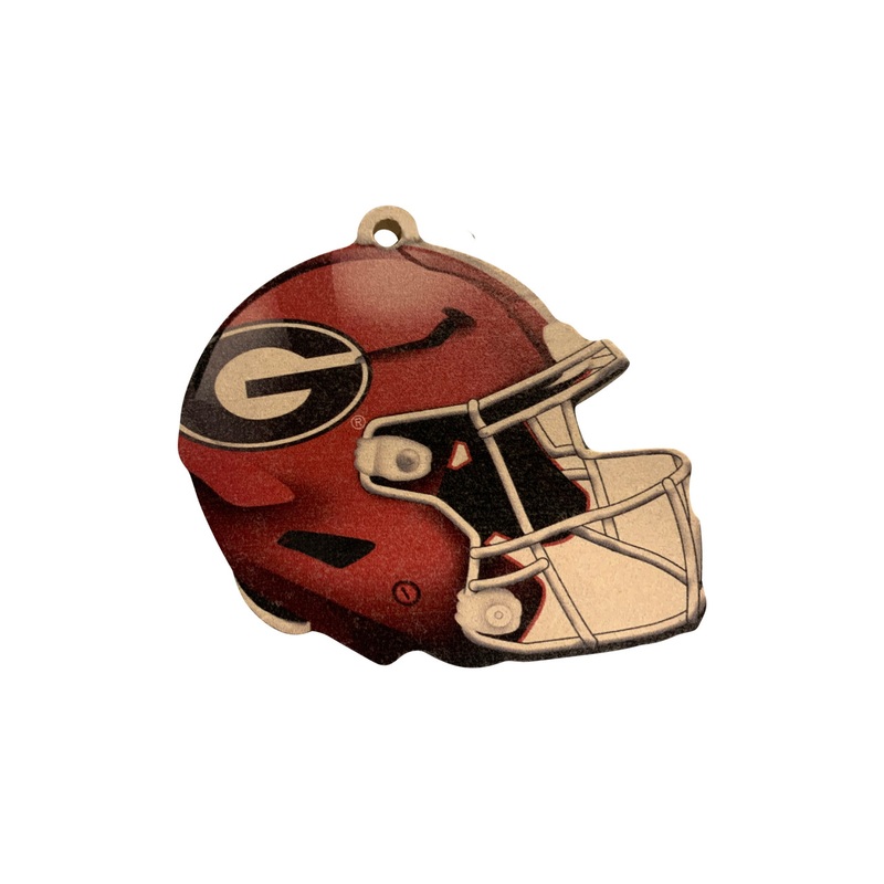 Georgia Bulldogs Wood Football Helmet Christmas Tree Ornament