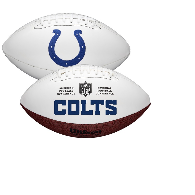 Indianapolis Colts Full Size Official NFL Autograph Signature Series White Panel Football by Wilson