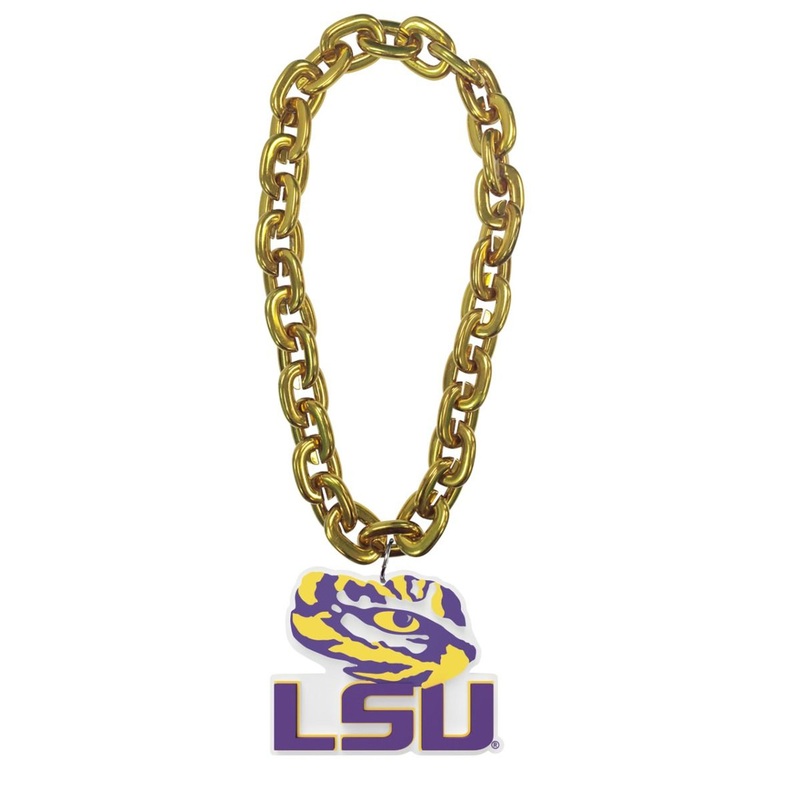 LSU Tigers NCAA Touchdown Fan Chain 10 Inch 3D Foam Necklace