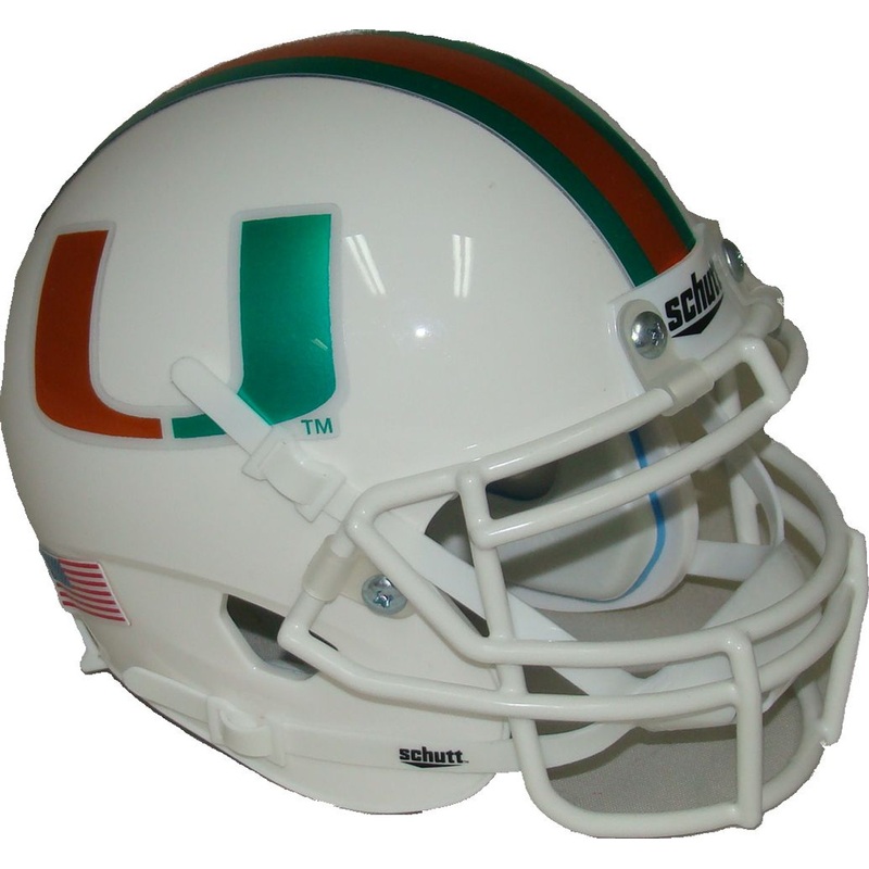 Miami Hurricanes Chrome Schutt Mini Authentic Football Helmet