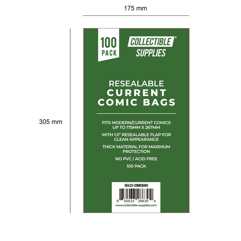 Resealable Current Comic Book Bags / Sleeves Collectible Supplies