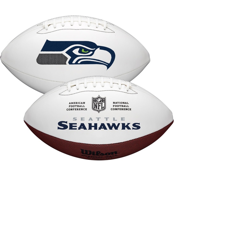 Seattle Seahawks Full Size Official NFL Autograph Signature Series White Panel Football by Wilson