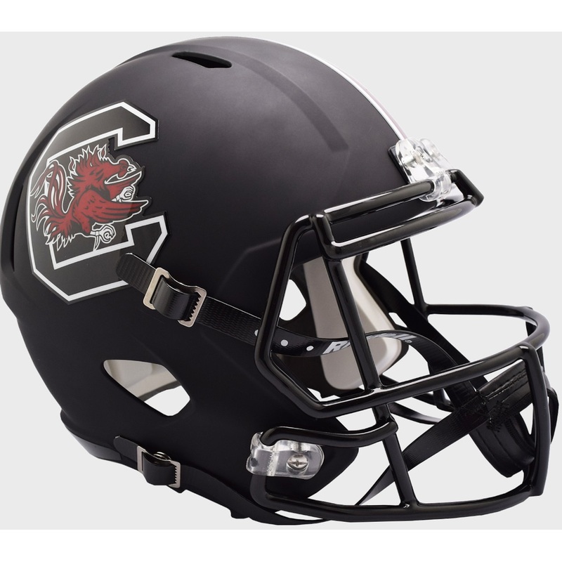 South Carolina Gamecocks Matte Black SPEED Riddell Full Size Replica Football Helmet