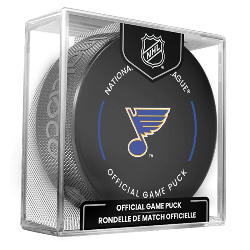 St. Louis Blues Current NHL Official Game Hockey Puck In Cube