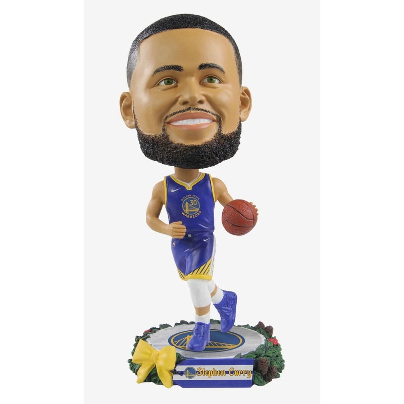 Steph Curry Golden State Warriors Holiday Wreath Bighead 9.5″ Bobblehead Bobble Head Doll