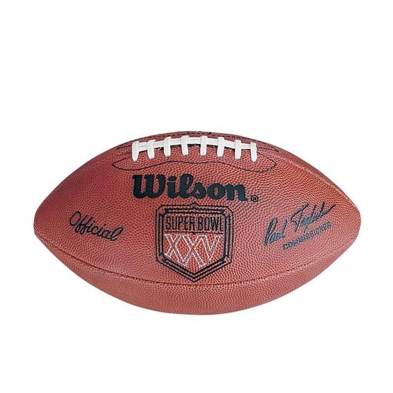 Super Bowl XXV (Twenty-Five 25) New York Giants vs. Buffalo Bills Official Leather Authentic Game Football by Wilson