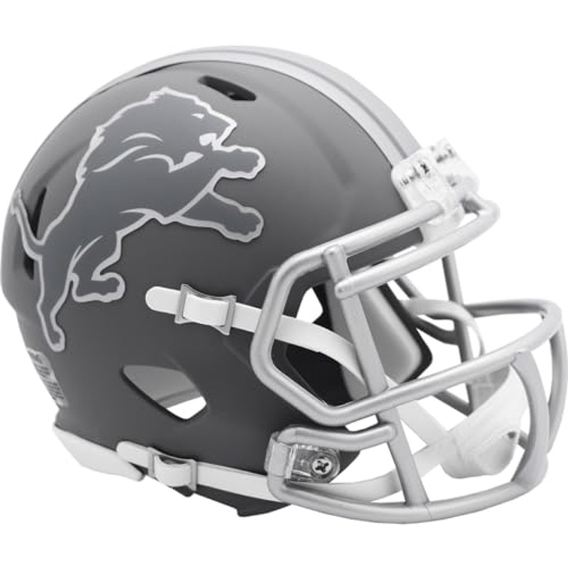 Detroit Lions Alternate SLATE Revolution Speed Mini Football Helmet – New in Riddell Box