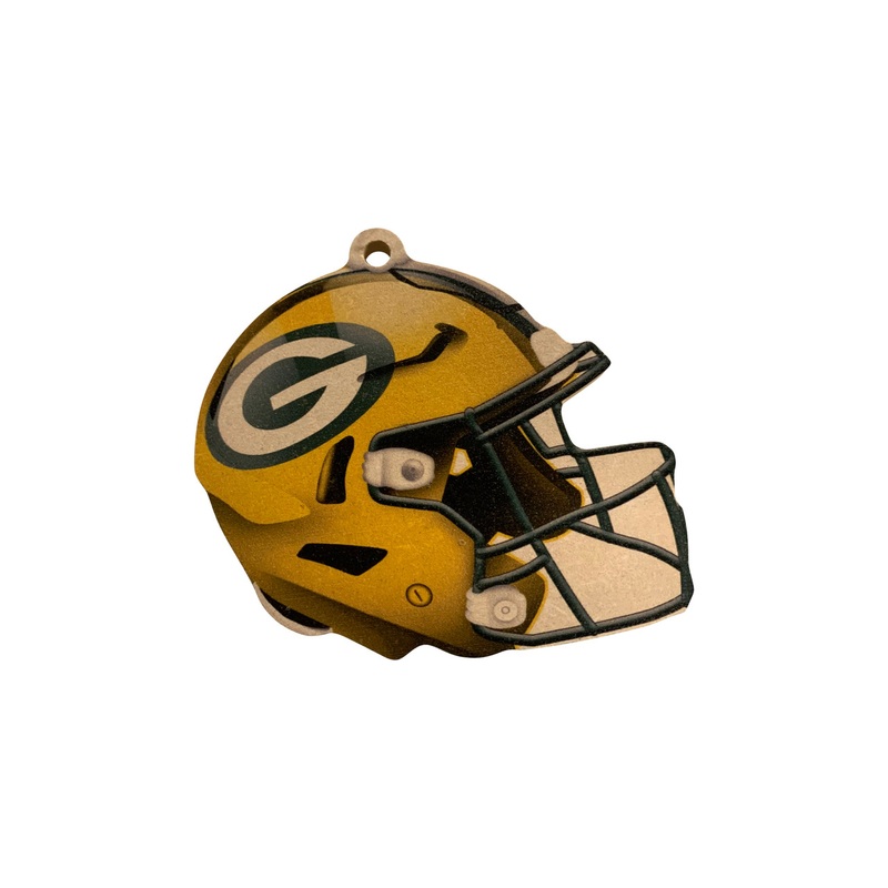 Green Bay Packers NFL Wood Football Helmet Christmas Tree Ornament