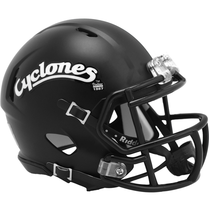 Iowa State Cyclones Black Script ” I Will! ” NCAA Revolution SPEED Mini Football Helmet