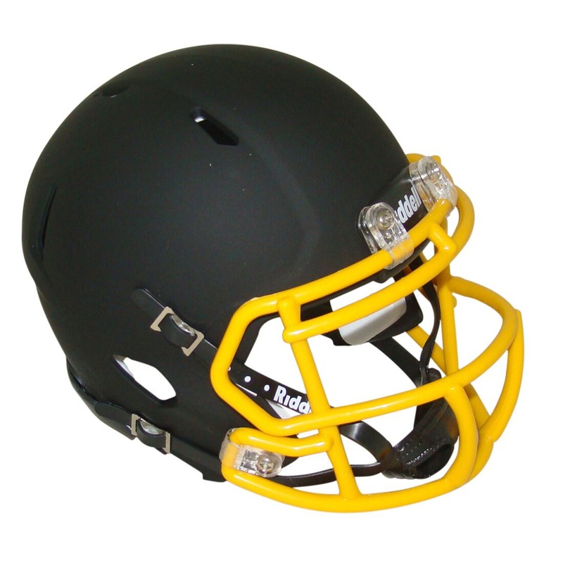 Matte Black with Gold Mask Blank Riddell Revolution SPEED Mini Football Helmet