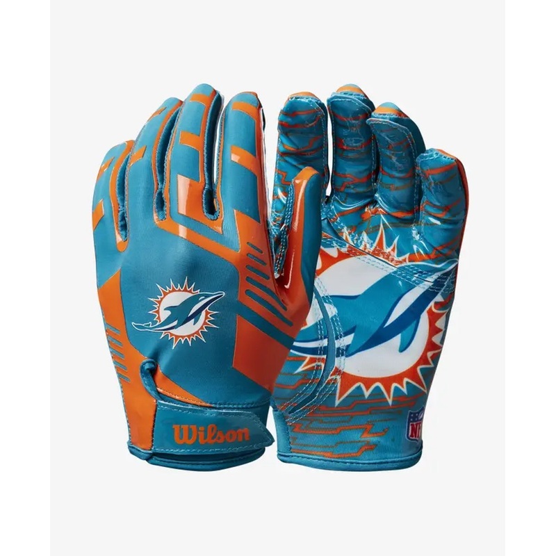Miami Dolphins NFL Stretch Fit Receiver Football Gloves