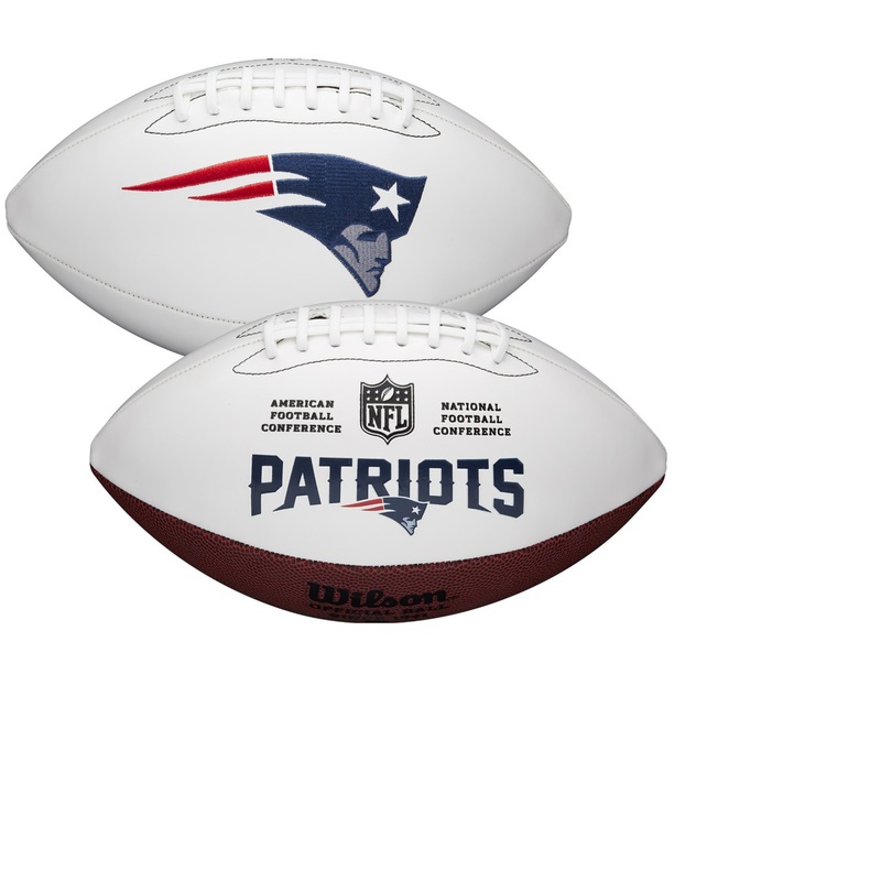 New England Patriots Full Size Official NFL Autograph Signature Series White Panel Football by Wilson