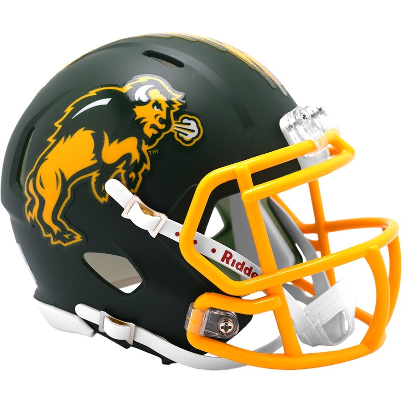 North Dakota State Bison Flat Green Revolution SPEED Mini Football Helmet
