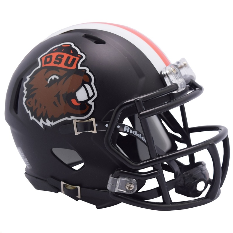 Oregon State Beavers Alternate Satin Matte Black NCAA Riddell SPEED Mini Football Helmet
