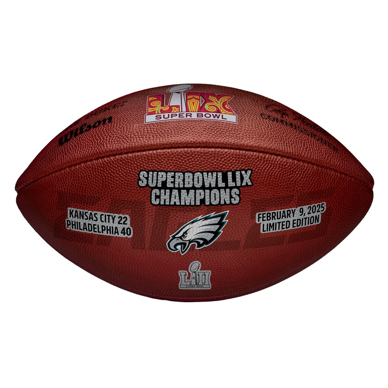 Philadelphia Eagles Super Bowl LIX 59 Champions Leather Authentic Football by Wilson