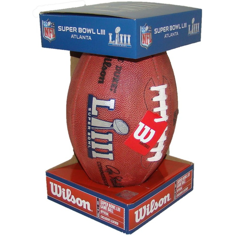 Super Bowl LIII (Fifty-Three) 53 New England Patriots vs. Los Angeles Rams Official Leather Authentic Game Football by Wilson