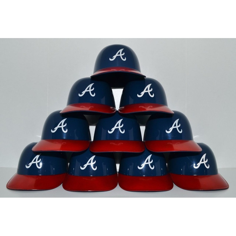 Atlanta Braves MLB 8oz Snack Size / Ice Cream Mini Baseball Helmets – Quantity 10