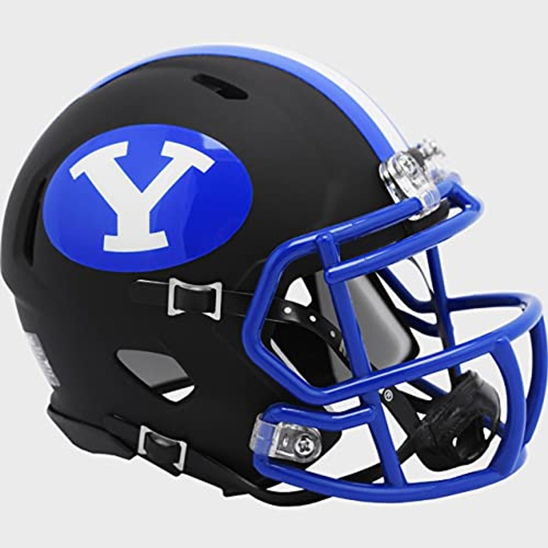BYU Brigham Young Cougars Matte Black 2020 Revolution Speed Mini Football Helmet