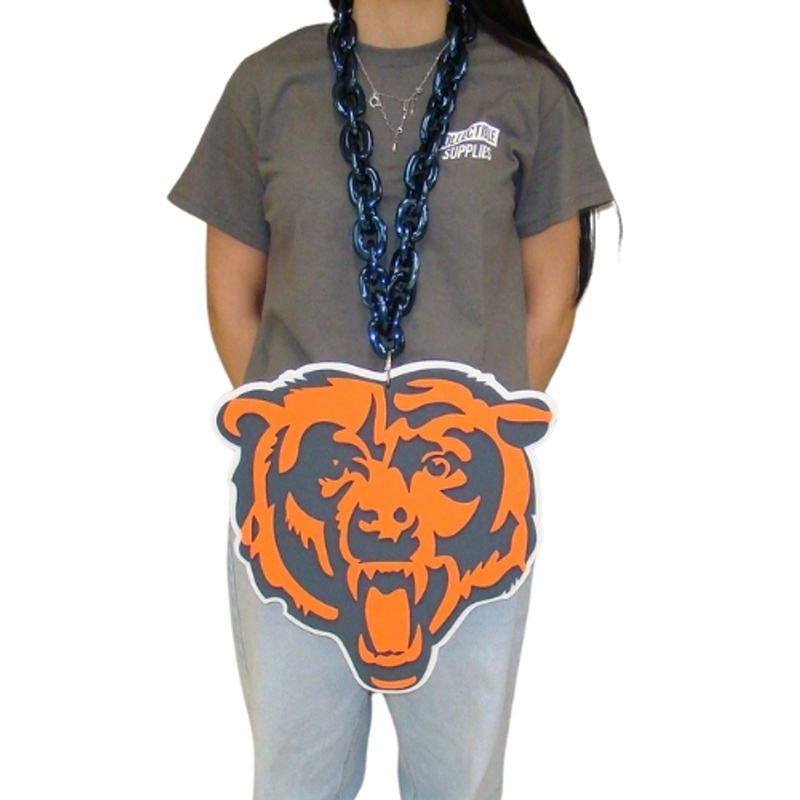 Chicago Bears Head BIG LOGO 3D Fan Chain Foam Necklace