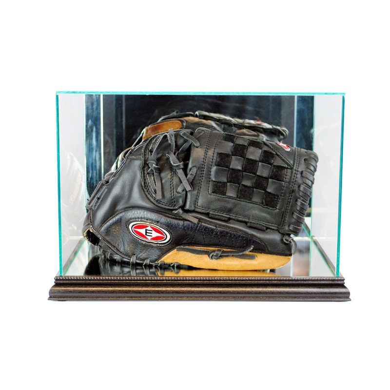 Deluxe Real Glass Baseball Glove Rectangle Display Case