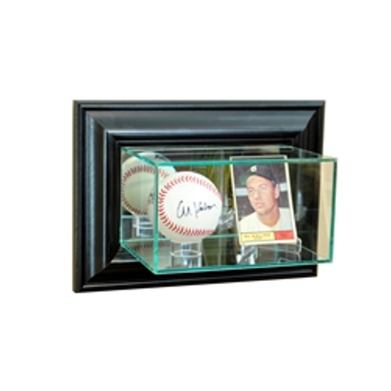 Deluxe Real Glass Wall Mounted Card and Single Ball Display Case