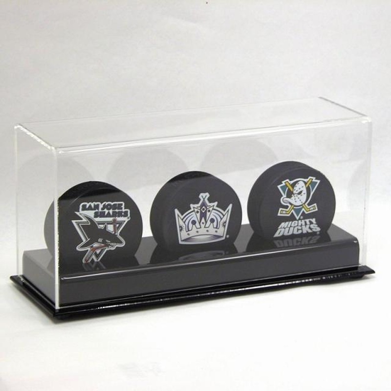 DELUXE TRIPLE HOCKEY PUCK DISPLAY