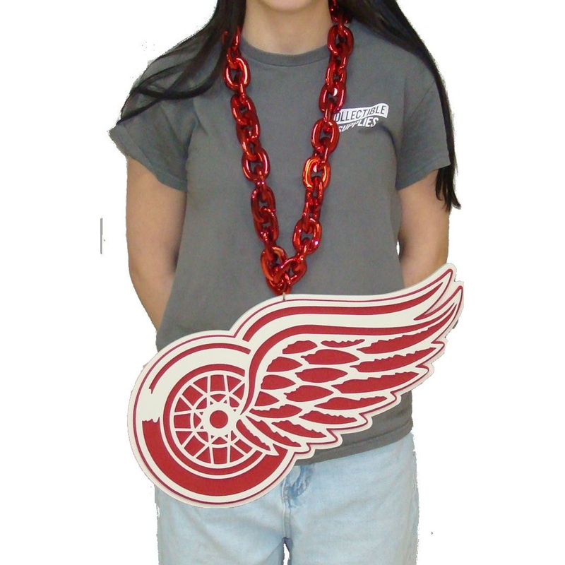 Detroit Red Wings NHL BIG LOGO 3D Fan Chain Foam Necklace