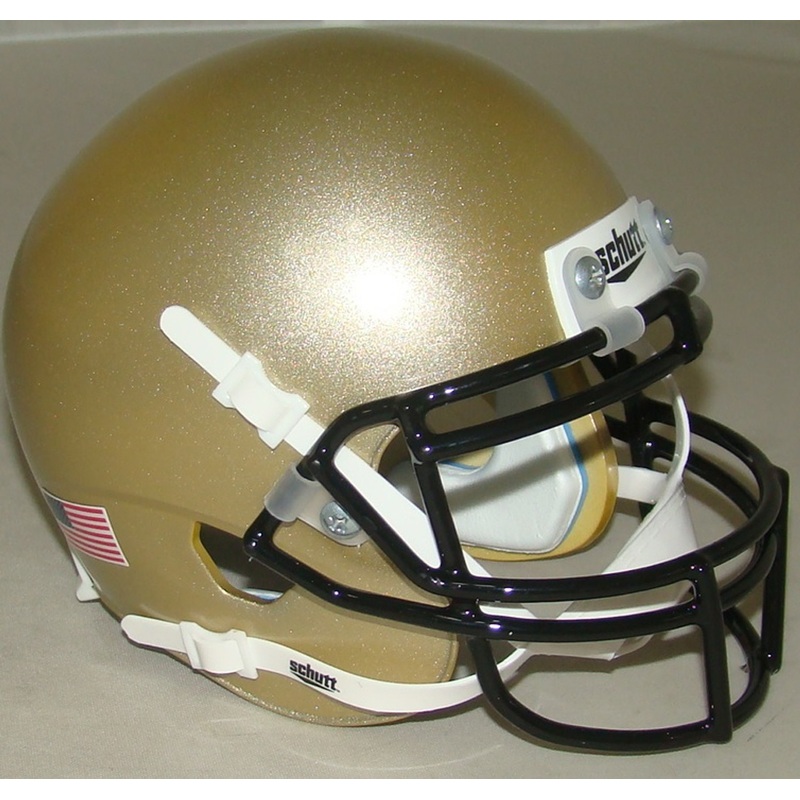 Gold with Black Mask Blank Schutt Mini Football Helmet