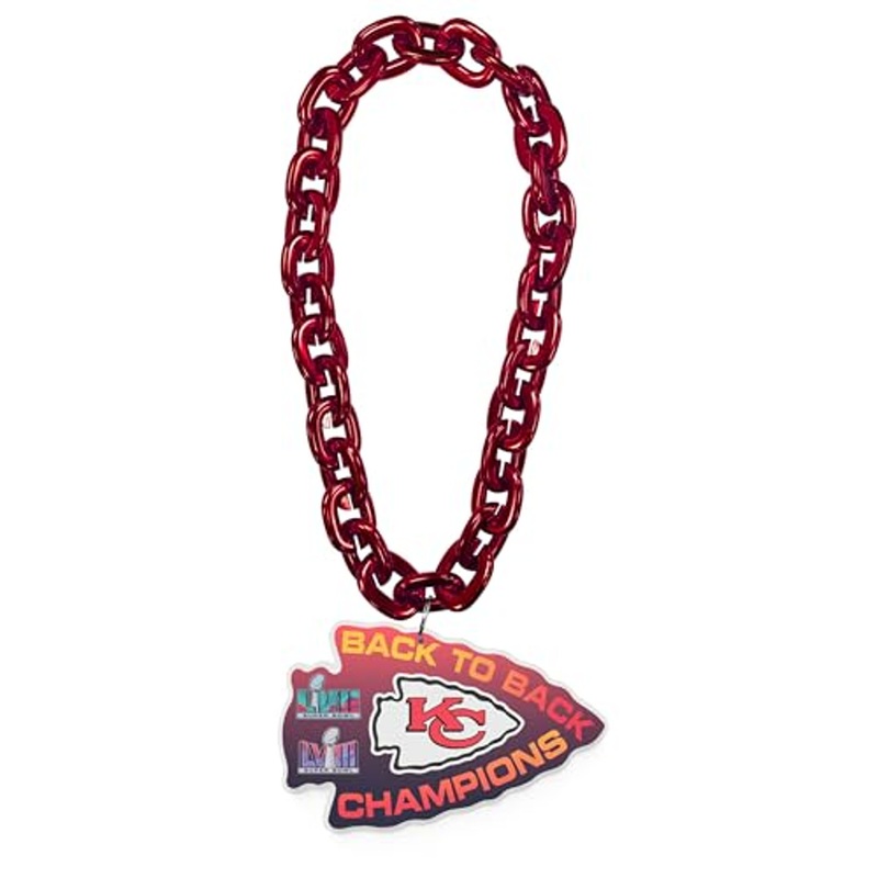 Kansas City Chiefs Super Bowl Back to Back Champions Red Fan Chain
