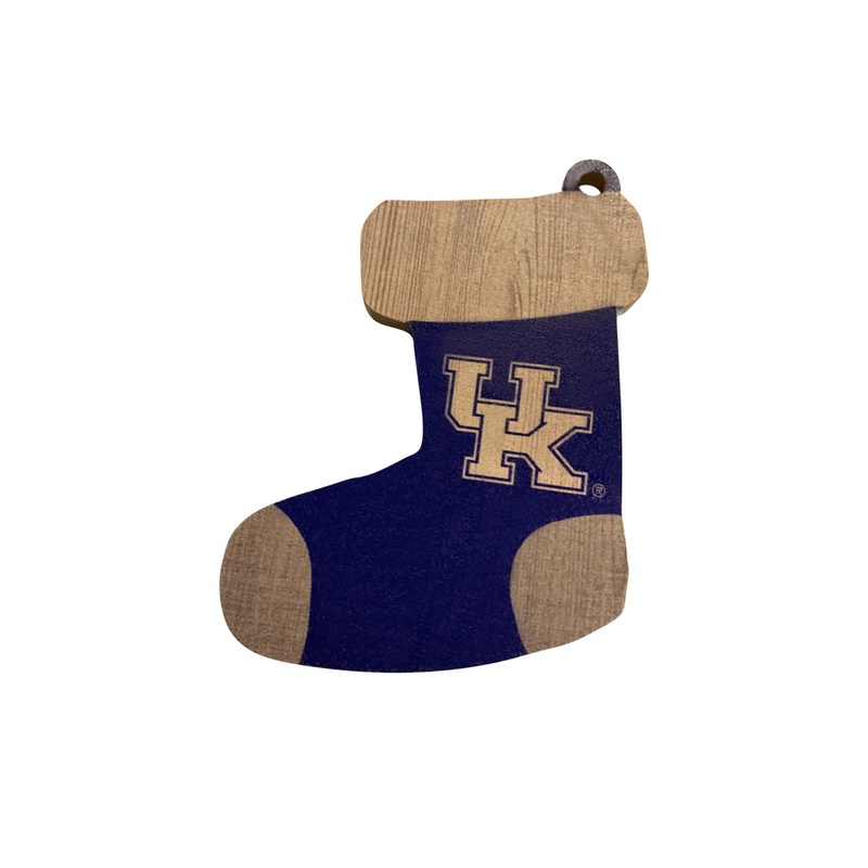 Kentucky Wildcats Wood Stocking Christmas Tree Ornament