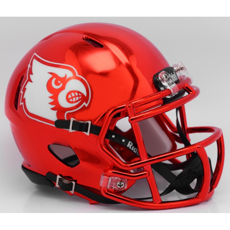 Louisville Cardinals Red Chrome NCAA Riddell SPEED Mini Helmet