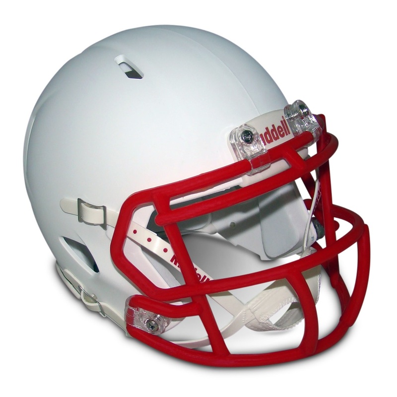 Matte White with Scarlet Red Mask Blank Riddell Revolution SPEED Mini Football Helmet