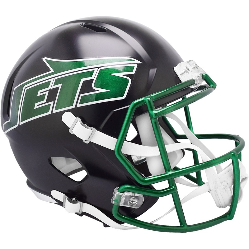 New York Jets Alternate Chrome 2024 On-Field Riddell SPEED Full Size Replica Football Helmet