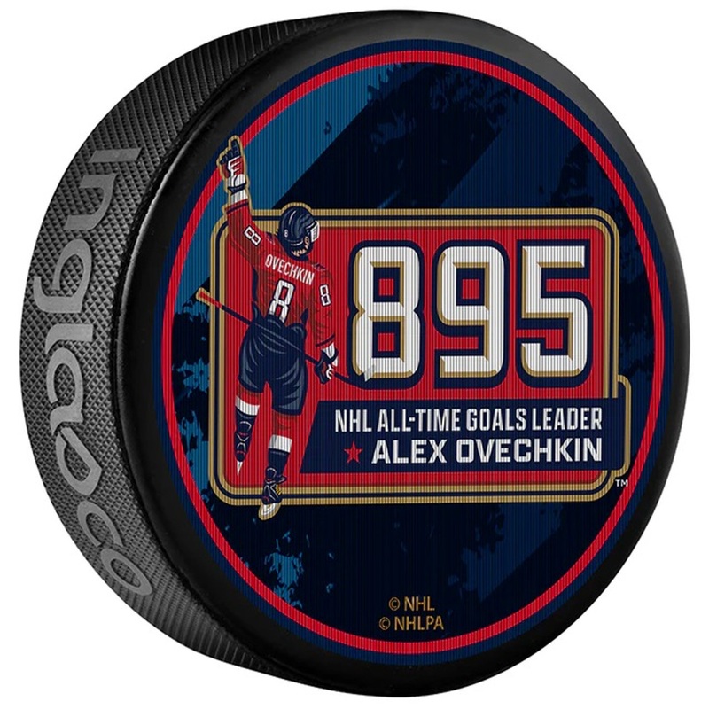 NHLPA Alex Ovechkin Washington Capitals 895 All-Time Goals Leader Collectors Souvenir Hockey Puck