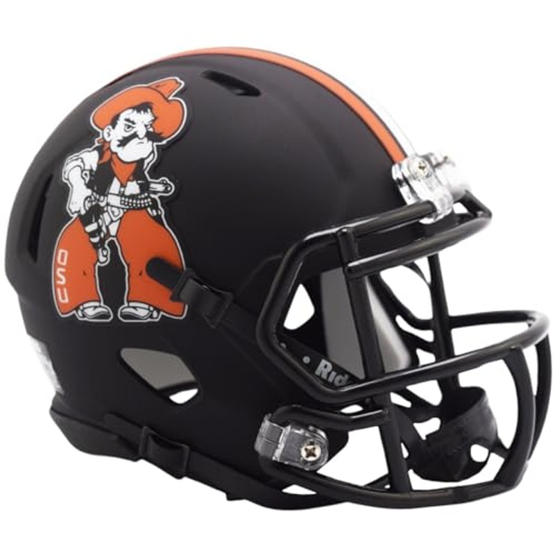 Oklahoma State Cowboys Black Pistol Pete Revolution SPEED Mini Football Helmet