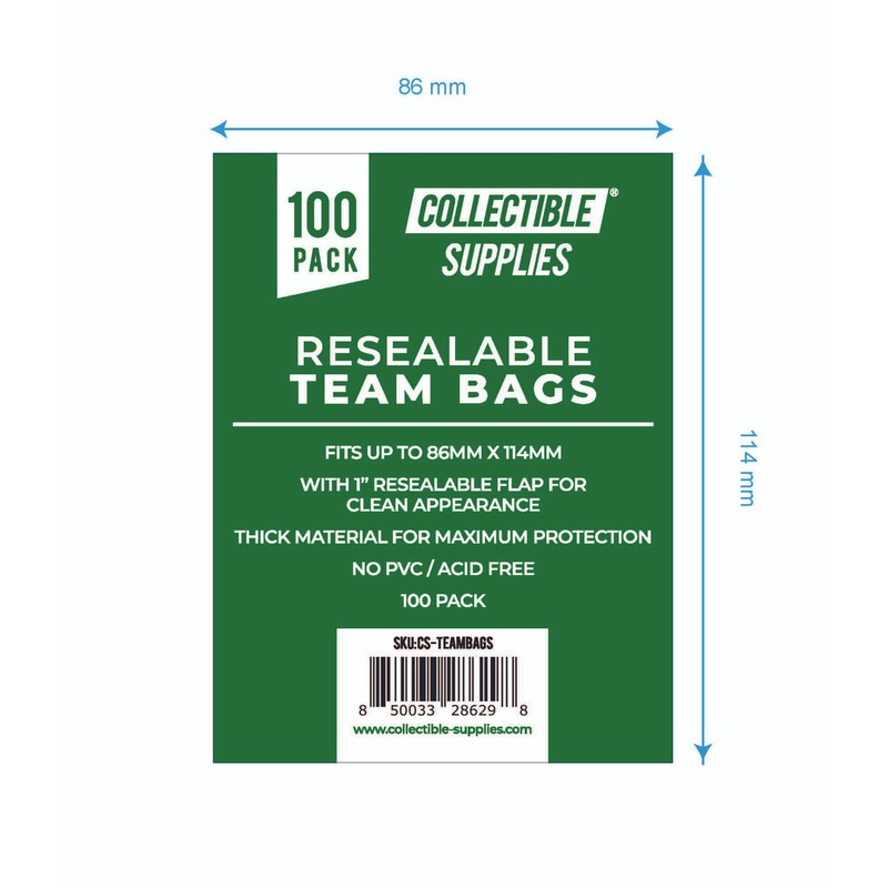Resealable Team Bags Collectible Supplies