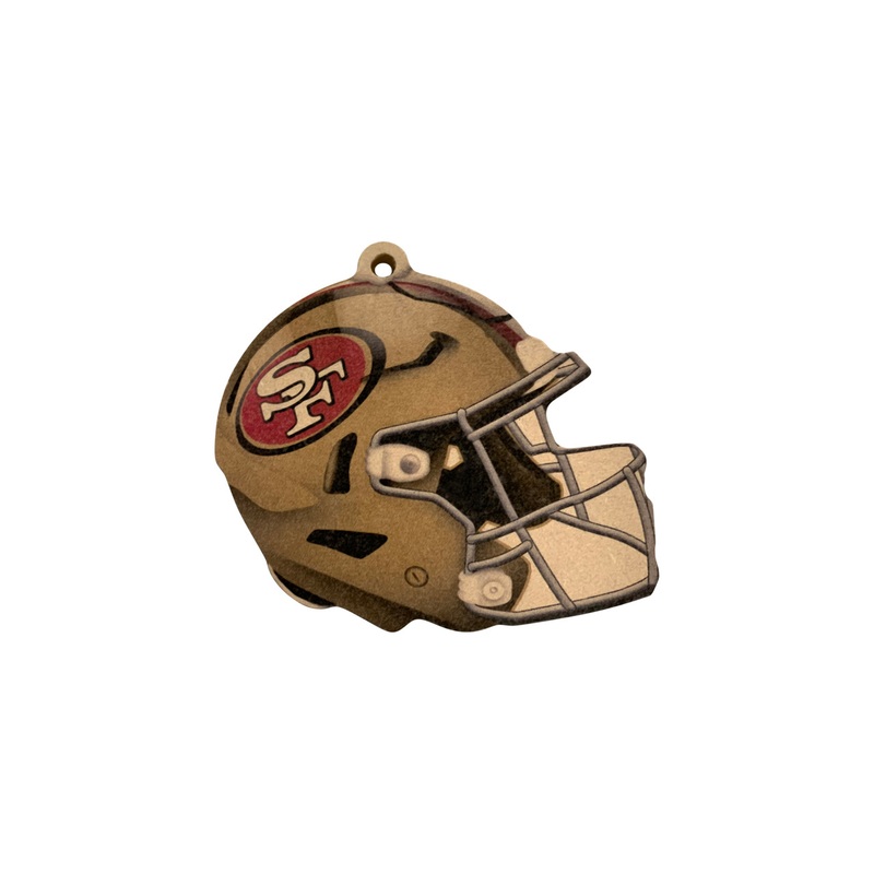San Francisco 49ers NFL Wood Football Helmet Christmas Tree Ornament