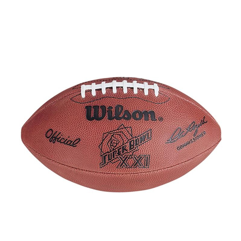 Super Bowl XXI (Twenty-One 21) New York Giants vs. Denver Broncos Official Leather Authentic Game Football by Wilson