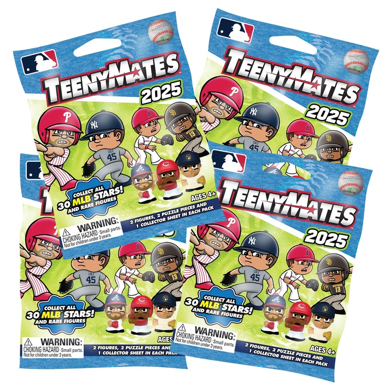 Teenymates 2025 MLB Series 12 Baseball Mini Figurines Mystery Blind Bags – 4 Packs