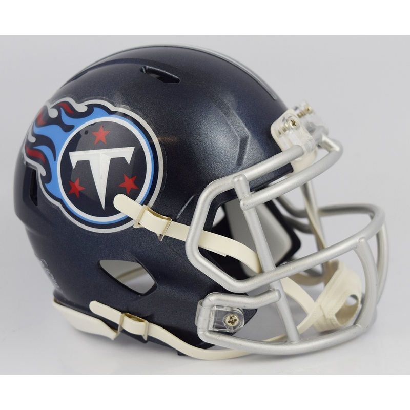 Tennessee Titans Satin Navy Metallic Revolution SPEED Mini Football Helmet