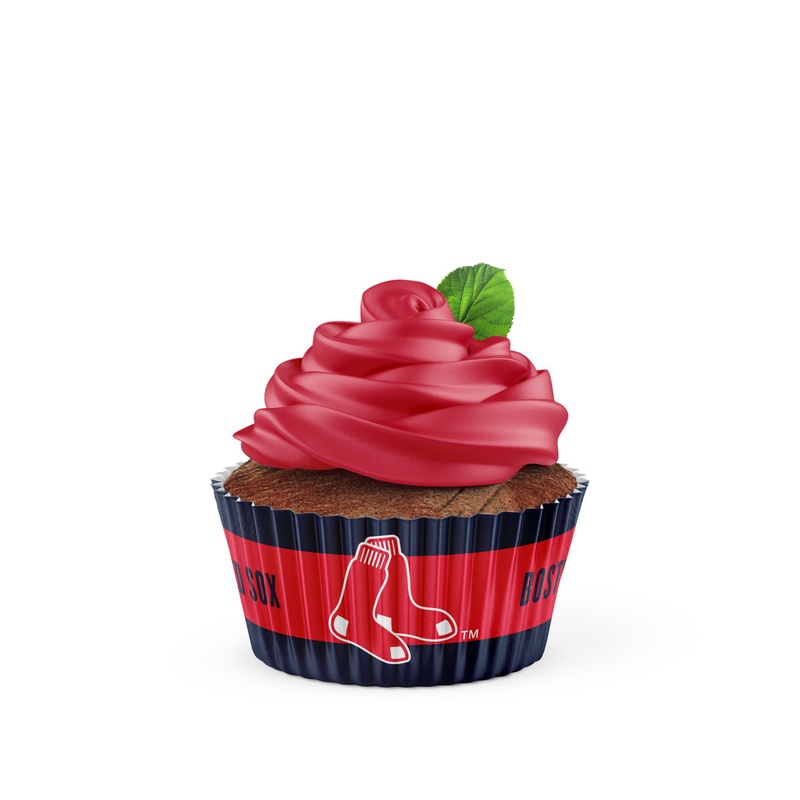 Boston Red Sox MLB Baking Cups for CupCakes – 50 Pack – Cupcake Holders Liners