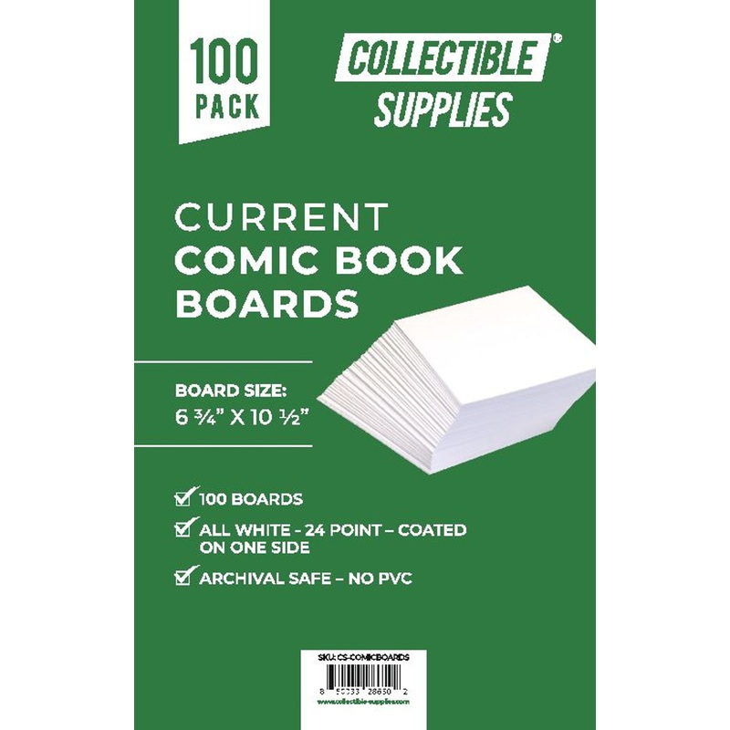 Current Comic Book Backing Boards 6 3/4″ x 10 1/2″ (100 pack)