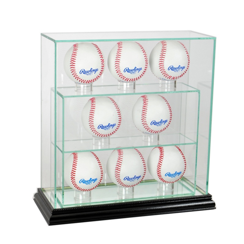 Deluxe Real Glass 8 Baseball UPRIGHT Display Case