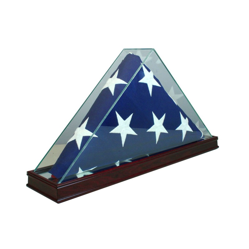 Deluxe Real Glass Military Flag 9.5′ x 5′ Display Case