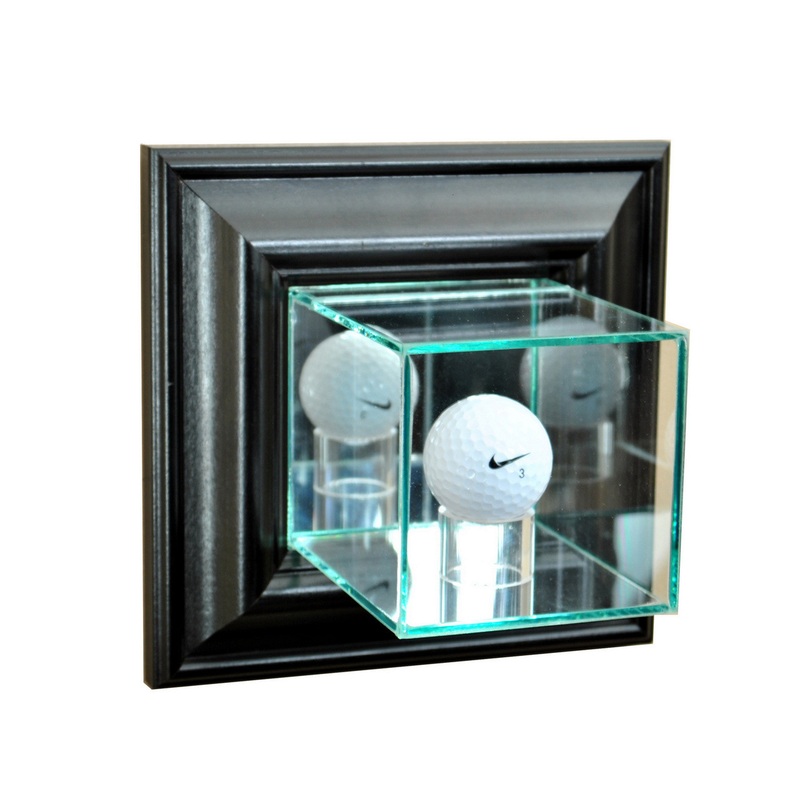 Deluxe Real Glass Wall Mounted Golf Ball Display Case