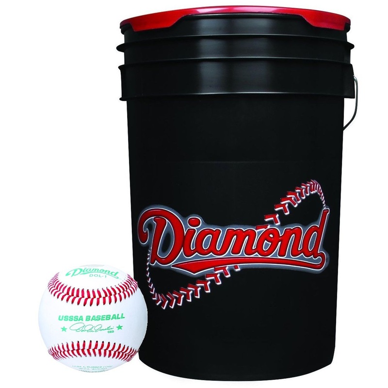 Diamond 6-Gallon Ball Bucket with 30 USSSA DOL-1 Baseballs