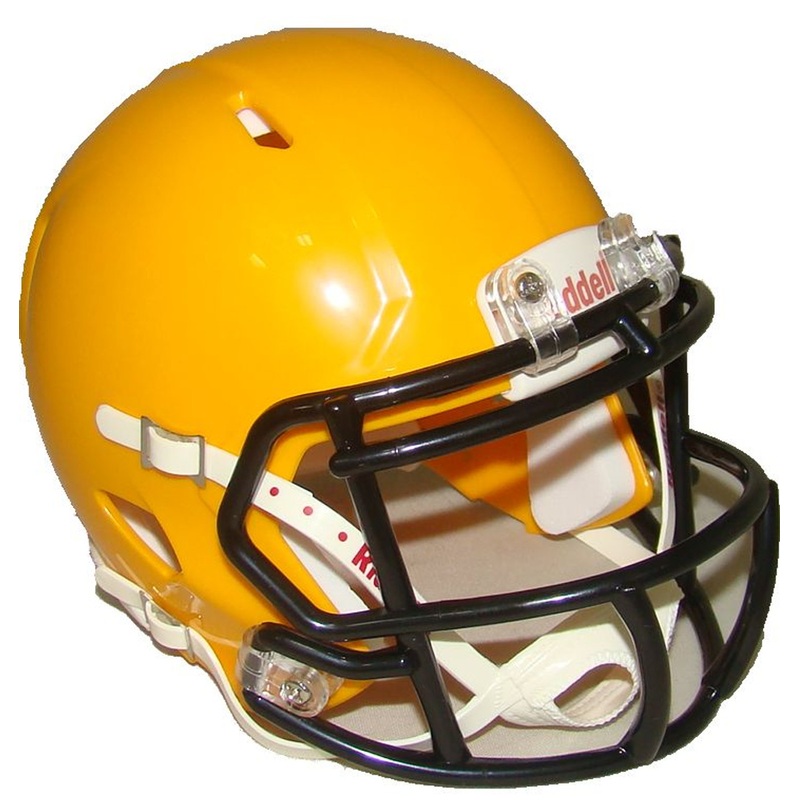 Green Bay Yellow Gold with Black Mask Blank Riddell Revolution SPEED Mini Football Helmet