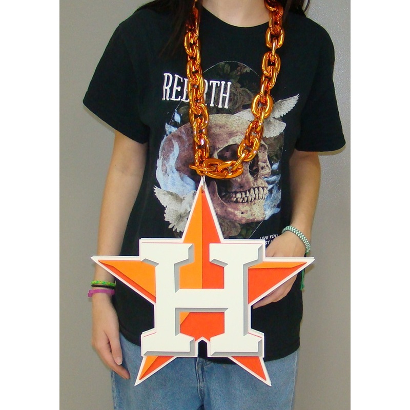 Houston Astros BIG LOGO 3D Fan Chain Foam Necklace